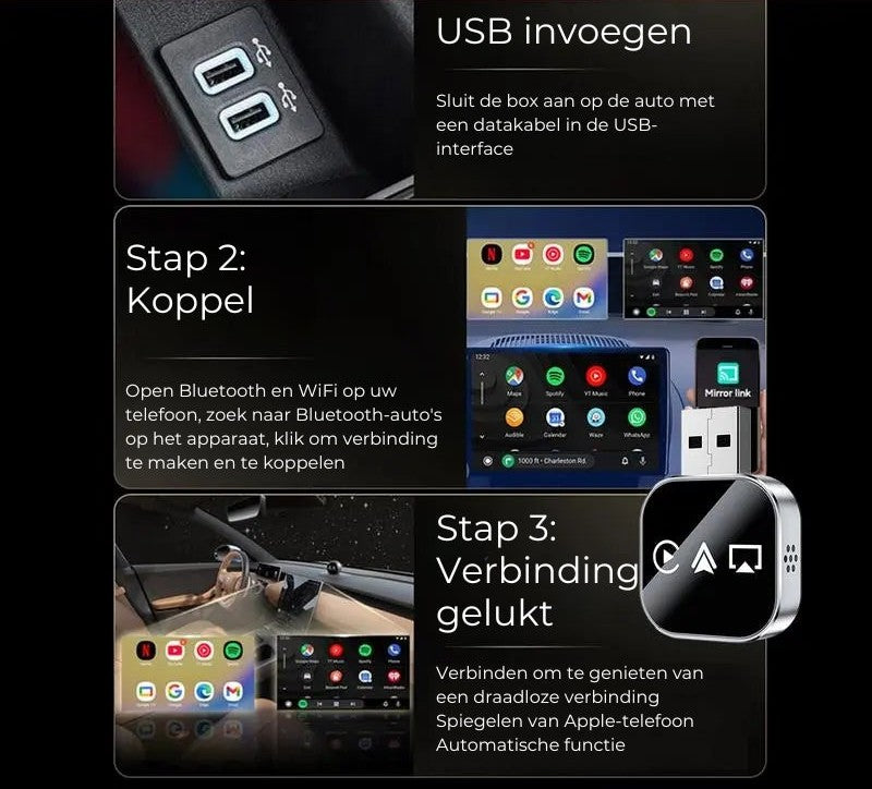 Draadloze Carplay Adapter V3 - Universeel